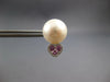 .37CT DIAMOND & AAA PINK SAPPHIRE & SOUTH SEA PEARL 14K WHITE GOLD STUD EARRINGS
