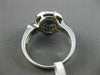ESTATE WIDE 3.06CT DIAMOND & SAPPHIRE 14K WHITE GOLD DOUBLE HALO ENGAGEMENT RING