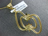 ESTATE LARGE .45CT DIAMOND 18KT WHITE & YELLOW GOLD 3D DOUBLE FLOWER FUN PENDANT