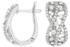 WIDE .67CT DIAMOND 14KT WHITE GOLD MULTI ROW INFINITY LEVERBACK HANGING EARRINGS