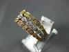 ESTATE WIDE .46CT DIAMOND 18KT TRI COLOR GOLD FILIGREE MILGRAIN STACKABLE RING