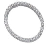 ESTATE .77CT DIAMOND 14KT WHITE GOLD 3D ROUND SHARED PRONG OVAL FLOATING PENDANT
