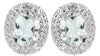 ESTATE .68CT DIAMOND & AAA GREEN AMETHYST 14KT WHITE GOLD 3D OVAL STUD EARRINGS