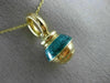 ESTATE AAA GREEN ENAMEL 14KT YELLOW GOLD 3D FUN FLOATING PENDANT #MILANO025