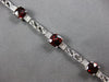 7.67CT DIAMOND & AAA GARNET 14KT WHITE GOLD 3D CUSHION & ROUND TENNIS BRACELET
