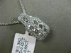 ESTATE 1.08CT ROUND DIAMOND 18KT WHITE GOLD 3D RECTANGULAR HALO FLOATING PENDANT