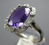 LARGE 4.39CT DIAMOND & AAA AMETHYST 14KT WHITE GOLD FILIGREE SQUARE FLORAL RING