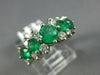 ESTATE 2.08CT DIAMOND & AAA EMERALD 14K WHITE GOLD PYRAMID ANNIVERSARY RING #828