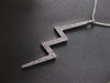 ESTATE LARGE .02CT DIAMOND 18K WHITE GOLD ZIG ZAG LIGHTNING FUN FLOATING PENDANT