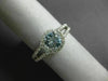 ESTATE 1.03CT DIAMOND & AAA AQUAMARINE 14K WHITE GOLD ROUND HALO ENGAGEMENT RING