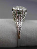 ANTIQUE LARGE .70CT DIAMOND 18KT WHITE GOLD 3D FILIGREE ENGAGEMENT RING #25806