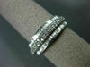 ESTATE 1.26CT DIAMOND 18K WHITE GOLD 3D THREE ROW SEMI ETERNITY ANNIVERSARY RING
