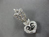 LARGE .60CT DIAMOND 14KT WHITE GOLD 3D HEART FILIGREE LEVERBACK HANGING EARRINGS