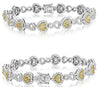 LARGE 6.43CT WHITE & FANCY YELLOW DIAMOND 18K TWO TONE GOLD 3D INFINITY BRACELET