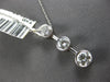 LARGE 1.20CT DIAMOND 14K WHITE GOLD 3 STONE PAST PRESENT FUTURE FLOATING PENDANT