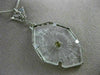 ANTIQUE LARGE WHITE QUARTZ 14KT WHITE GOLD 3D VICTORIAN FILIGREE PENDANT #19784
