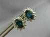 ESTATE 2.36CT DIAMOND & AAA SAPPHIRE 14KT WHITE GOLD FLOWER STUD EARRINGS #26438