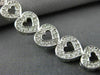 ANTIQUE .90CT ROUND CUT DIAMOND 14K WHITE GOLD OPEN HEART LOVE BRACELET #19204