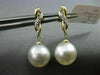 ESTATE DIAMOND 14K WHITE & YELLOW GOLD SOUTH SEA PEARL INFINITY HANGING EARRINGS