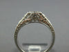 ANTIQUE .62CT DIAMOND 14KT WHITE GOLD HEXAGON FILIGREE ART DECO ENGAGEMENT RING