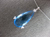 LARGE 15.54CT DIAMOND & AAA BLUE TOPAZ 14KT WHITE GOLD FUN LOVE FLOATING PENDANT