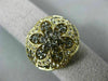 LARGE 3.43CT DIAMOND & AAA SMOKY TOPAZ 14KT YELLOW GOLD FLOWER DOME SHAPE RING