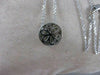 ESTATE DIAMOND 18K WHITE GOLD SQUARE IN CIRCLE PENDANT 11MM F/G VVS CHAIN #11343