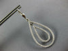 LARGE 1.60CT DIAMOND 14KT WHITE GOLD DOUBLE TEAR DROP LEVERBACK HANGING EARRINGS