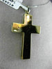 ESTATE EXTRA LARGE .35CT DIAMOND 14K WHITE & YELLOW GOLD 3D CROSS PENDANT #12474