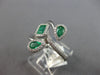 ESTATE WIDE 1.07CT DIAMOND & AAA EMERALD 14K WHITE GOLD 3D MULTI SHAPE LOVE RING
