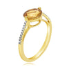 1.82CT DIAMOND & AAA CITRINE 14K YELLOW GOLD 3D SHARED PRONG SOLITAIRE LOVE RING