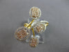 LARGE .75CT DIAMOND 14KT TRI COLOR GOLD 3D CLUSTER MULTI FLOWER CRISS CROSS RING