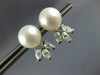 LARGE .90CT DIAMOND & AAA SOUTH SEA PEARL 14KT WHITE GOLD 3D STUD EARRINGS #2917
