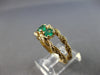 ESTATE .40CT AAA EMERALD 14KT YELLOW GOLD 3D CLASSIC TWO STONE LOVE RING #27947