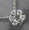 SMALL .20 CT DIAMOND 14KT WHITE GOLD 3D CLASSIC INVISIBLE FLOWER NECKLACE #27856