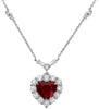 LARGE 4.18CT DIAMOND & AAA RUBY 18KT WHITE GOLD HEART SHAPE BY THE YARD NECKLACE