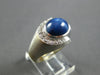 4.6CT DIAMOND & AAA STAR SAPPHIRE 14KT WHITE GOLD MATTE & SHINY MENS RING #27687