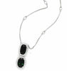 LARGE 3.29CT DIAMOND & AAA TSAVORITE 18KT WHITE GOLD OVAL & ROUND LOVE NECKLACE