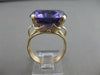 ANTIQUE LARGE 23CT AAA AMETHYST 14KT YELLOW GOLD FILIGREE SOLITAIRE RING #21473
