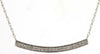 ESTATE .10CT DIAMOND 14KT WHITE GOLD 3D CLASSIC ROUND PAVE CHANNEL BAR NECKLACE