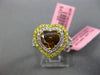 GIA LARGE 2.22CT MULTI COLOR DIAMOND 18K 2 TONE GOLD DOUBLE HALO ENGAGEMENT RING