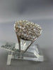 ESTATE LARGE 1.47CT ROUND DIAMOND 14KT WHITE GOLD OVAL OPEN CLUSTER TENSION RING