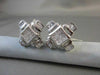 ESTATE LARGE SQUARE 3.01CT DIAMOND PRINCESS CUT 14KT WHITE GOLD CLIP EARRINGS