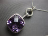 LARGE 10.06CT DIAMOND & AAA AMETHYST 14KT WHITE GOLD 3D CUSHION & ROUND PENDANT