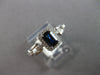 ESTATE .83CT DIAMOND & AAA SAPPHIRE 14K WHITE GOLD EMERALD CUT & ROUND LOVE RING