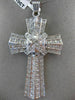 ESTATE MASSIVE 2.10CT DIAMOND 14K WHITE GOLD 3D HANDCRAFTED CROSS PENDANT #22919