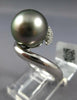 LARGE .48CT DIAMOND & AAA TAHITIAN PEARL 14K WHITE GOLD 3D CRISS CROSS LOVE RING