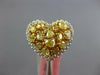 2.71CT WHITE & FANCY YELLOW DIAMOND 18KT 2 TONE GOLD 3D HEART SHAPE CLUSTER RING