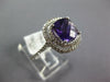 2.84CT DIAMOND & AAA AMETHYST 14K WHITE GOLD CUSHION DOUBLE HALO SQUARE FUN RING