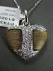 ESTATE LARGE .62CT DIAMOND 14K WHITE & YELLOW GOLD MULTI ROPE HEART LOVE PENDANT